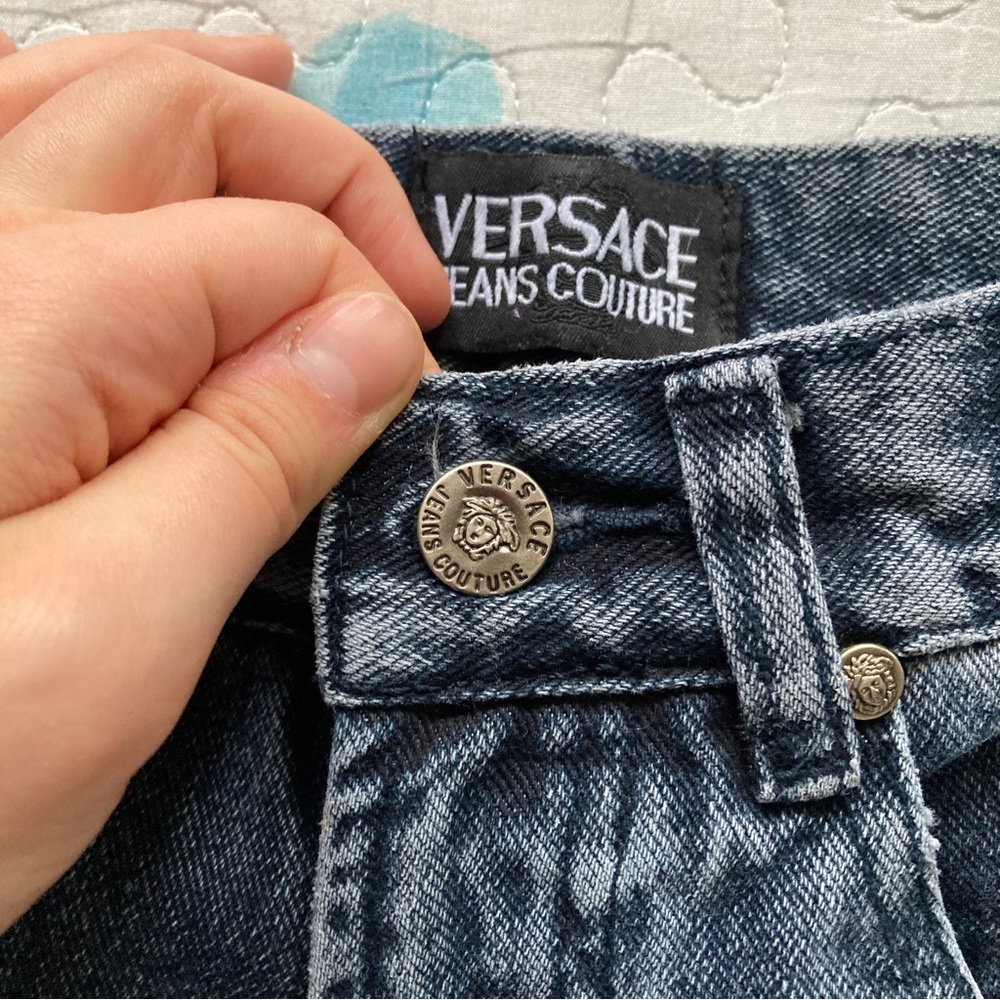 VTG 00s Versace High Waisted Gray Jeans 👑 - Picture 5 of 7